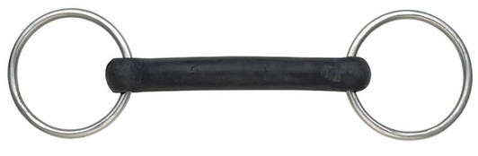 This bit is made from hard rubber so it is not flexible but is still kind due to the thick mouthpiece. Mouthpiece thickness: 21mm. Cheek height: 65mm.