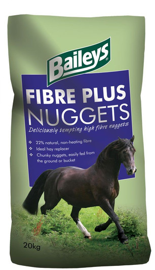 Fibre Plus Nuggets are chunky, high fibre cubes designed to be fed as a partial forage replacer to horses and ponies of all types at rest or in work.  Their crunchy texture and natural fibre content ensure the horse has plenty to chew on and they are easily fed on the ground, or in boredom toys, to encourage natural foraging behaviour.