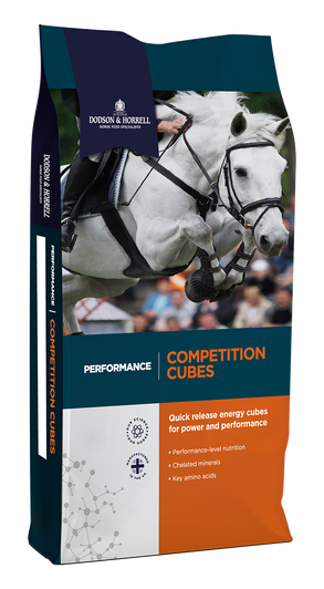 Quick release energy for power and performance. 

Traditional grain based performance feed to support horses competing and in need of additional fast releasing carbohydrates.   

The Dodson & Horrell Competiton Cubes provide key amino acids to support muscle development and repair. It includes electrolytes to help replace losses that occur as part of regular training and is a fully balanced feed containing chelated minerals for optimum absorption and activity in the body.