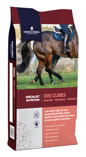 Low in starch and high in oil these ERS Cubes support healthy muscle function and are suitable for horse and ponies prone to gastric ulcers. 

It provides performance level nutrition along with key animo acid and chelated minerals for improved absorption and activity in the body.