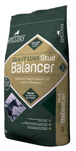 Spillers Grow N' Win Balancer is nutrient rich formula for pregnant and lactating mares, foals, youngstock and stallions and provides a broad spectrum of vitamins, minerals and chelated trace elements to balance a forage based diet.With optimum levels of amino acids including lysine, methionine and threonine to support even growth and muscle development. 

This balancer includes probiotic live yeast put in place to support digestive health, and contains high levels of vitamin E to support muscle and immune health.

Bag size - 20kg