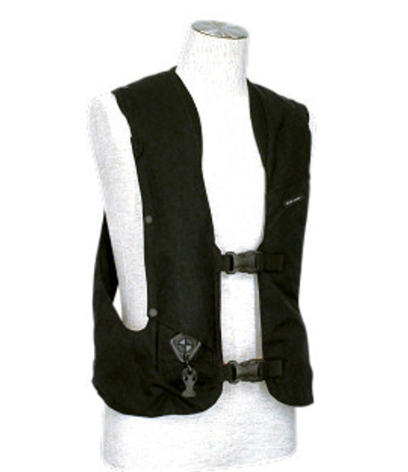 The childrens Hit-Air vest has all the design and protective features of the adult vest. The light-weight, neat fit is designed to encourage children to wear the Hit-Air vest every time they ride. It can be worn over a body protector for ultimate protection and to adhere to BE regulations in competition - or on its own if chidren would otherwise wear no protection at all. Children must weigh a minimum of 25kg to trigger the mechanism. The childrens Hit-Air vest has all the design and protective features of the adult vest. The light-weight, neat fit is designed to encourage children to wear the Hit-Air vest every time they ride. It can be worn over a body protector for ultimate protection and to adhere to BE regulations in competition - or on its own if chidren would otherwise wear no protection at all. Children must weigh a minimum of 25kg to trigger the mechanism.