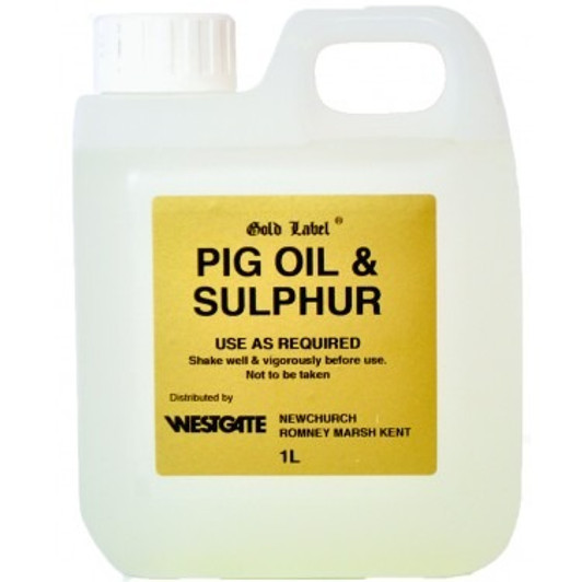 Pig Oil & Sulphur is an old recipe for the condition of the legs and feathering and to aid the prevention of any mudborne infections. 

Pig Oil is used on pig's skin to moisturise the skin helping to prevent dry, itchy, flaky skin and also helps with mites. Pig Oil can also be used to reduce the risk of lice and mite infestations, as the insects dislike greasy environments. It works well on heavy horses, coloured cobs, welsh ponies, highland ponies and any feathered breeds.