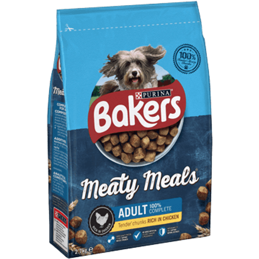 Our recipe for Meaty Meals has been made with a variety of tender* meaty chunks & wholegrains for quality, tasty goodness. Each meal contains the every day nutrients your dog needs to get on with all the playful & cheeky things that happy & healthy dogs do!