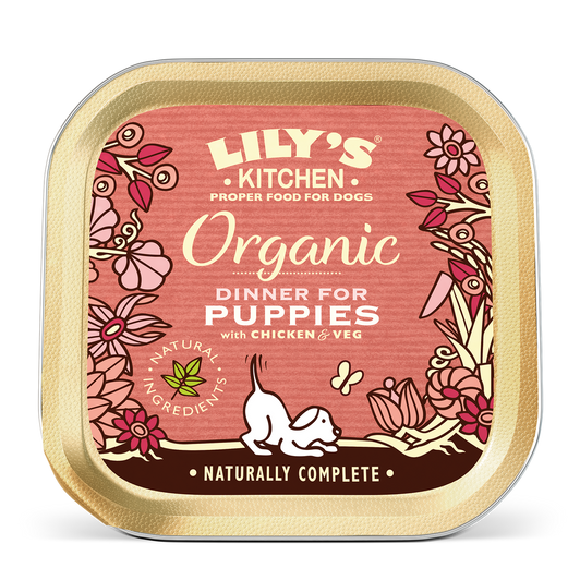 This naturally nutritious dinner contains a variety of organic meats - chicken, pork, beef - and organic fish to provide protein from a spectrum of sources, which makes a satisfying and nourishing dish for your puppy.

This recipe is made with natural ingredients - fresh meat, freshly prepared fish, vegetables and healthy herbs - plus carefully chosen vitamins and minerals.

Proper meat is only ever used in these recipes: no meat meal, no bone meal, no rendered meat. Our unique recipes don’t contain any cheap fillers - like wheat, corn or soya - and they don’t contain any nasties.