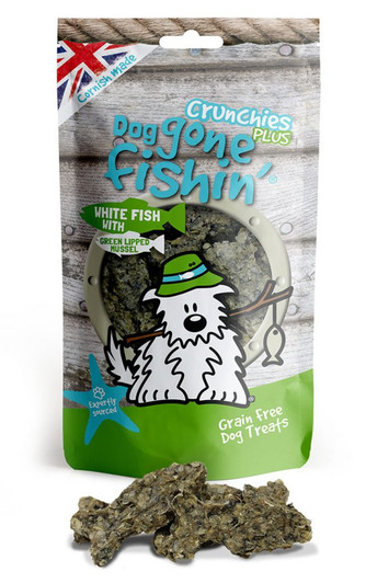 Delicious White fish Crunchies PLUS Green lipped mussel with its anti-inflammatory properties can be a valuable supplement in a dog’s diet to support joint health.
