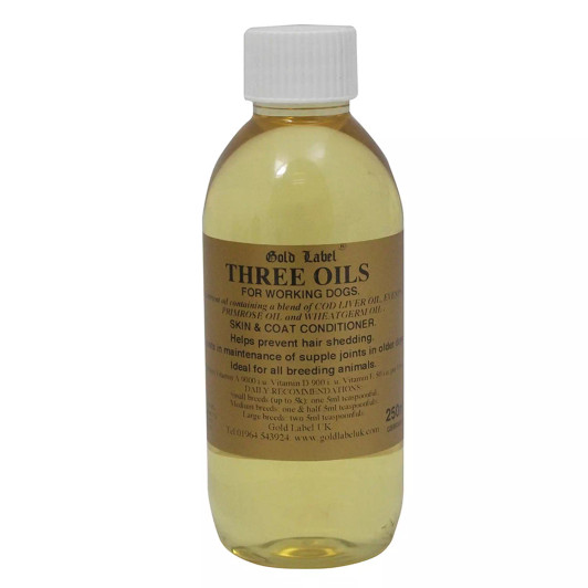 Made from a combination of Cod liver oil, wheatgerm oil and evening primrose oil. Helps nourish the skin and coat and aids joint mobility in older dogs. Provides the well known benefits of vitamin E for breeding dogs, the well documented benefits of evening primrose oil and cod liver oil as a source of vitamins A and D.