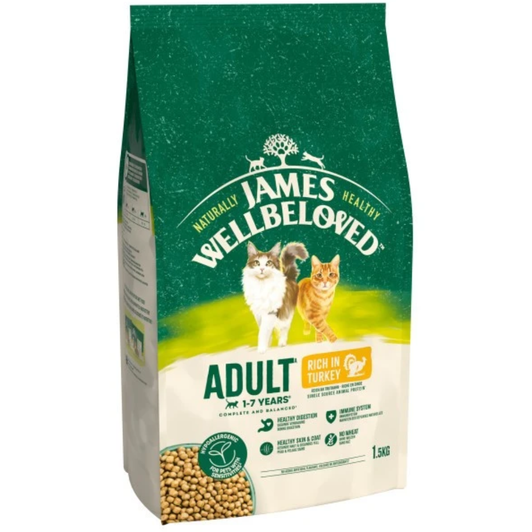 Crafted with nature's nourishing ingredients and combined with flavourful turkey to create highly digestible, tasty dry adult cat food. Using our knowledge and experience to ensure that all necessary vitamins and minerals are included for your cat to have a happy, healthy life. You can be sure they're enjoying a delicious, balanced diet.