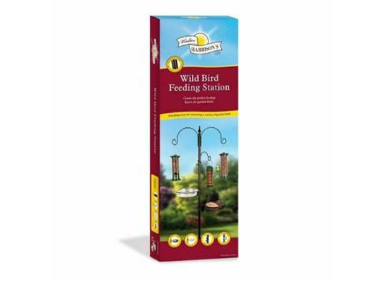 The Walter Harrison's Bird Feeding Station from Walter Harrisons has 4 feeding areas to attract a range of birds to your garden. It comes complete with 2 large hooks at the top with a smaller hook below to hang bird feeders from.

It has a water dish and a feeding tray for treats and birds that like feed from trays rather than feeders.

It is hardwearing with a durable, coated finish

and is easy to install.

Feeder Dimensions: Height 1.90m Width 50cm

The Feeding Station will allow you to attract a range of birds to your garden including Tits, Finches, Robins, Dunnocks, Blackbirds, Siskins and more!

Please note: Feeders are not included, they are used as a visual guide. You can purchase a large variety of hanging feeders to complete your feeding station.