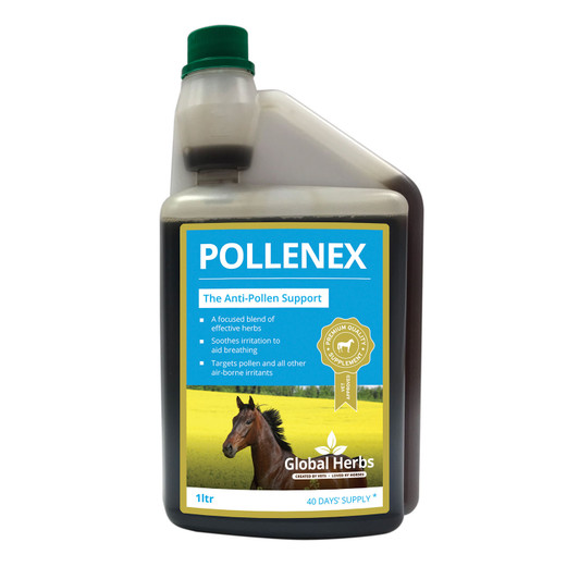 PolleneX offers soothing comfort from irritating airborne particles. Specifically designed to support the respiratory system, this highly effective herbal blend can be used all year round - for high pollen count in summer and dusty stables in winter. PolleneX offers a natural approach for respiratory worries and helps to soothe the nose, eyes and head. Suitable for all horses and ponies.