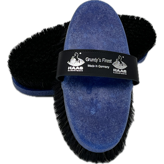 The HAAS Grundy's Finest Body Brush has been designed to give your horse a gentle grooming experience, that leaves their coat looking glossy and healthy.

Made with mane hair, which offers fine dense bristles, the Grundy's Finest Body Brush offers the same high standards you have come to expect from HAAS, making it a great addition to your grooming box.