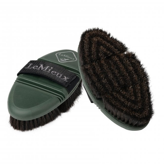 The natural horse hair bristles on the LeMieux Flexi Horse Hair Body Brush is preferred by professional grooms for its ability to remove the more stubborn dirt and giving the coat an enhanced shine, while the flexible design allows reach almost every part of the horse’s body.




The ergonomic shape fits into the hand perfectly which reduces wrist strain and gripping effort on the brush, while an elasticated strap allows for the perfect fit.