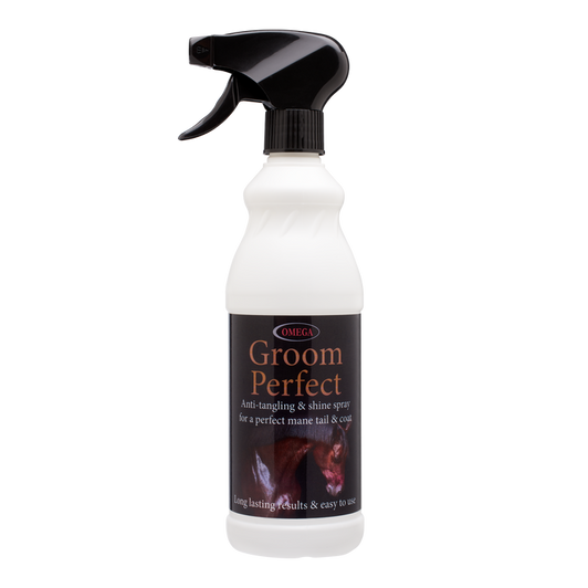 Anti-tangling & Shine spray for a perfect mane and tail and a professional finish ready for the show ring or for making everyday grooming easier.

For a long lasting finish; Groom Perfect's fast drying and detangling action makes brushing through your horse's mane and tail effortless. Non sticky, doesn't attract dirt and remains effective for days. A Perfect addition to your grooming kit.