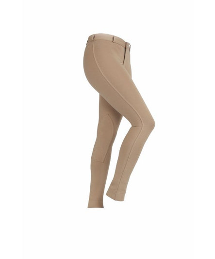 SaddleHugger jodhpurs feature CreoraÂ® 4-way stretch knitted fabric to ensure great comfort and fit. Self-fabric knee strappings, flat front, belt loops and inner hip pocket.