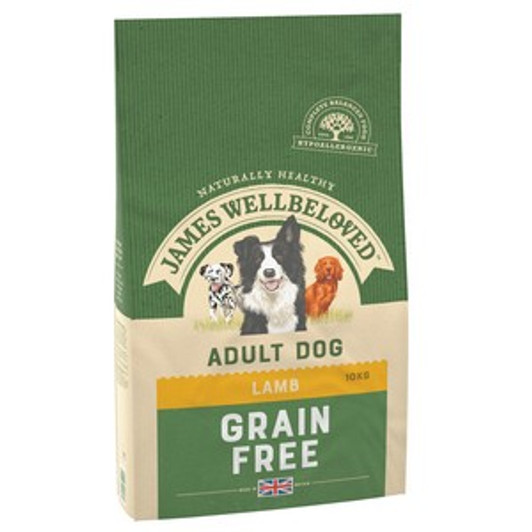 It is no surprise that dogs cannot resist of this food when you look at the high quality ingredients we use. Selected grass fed lamb with the finestfield vegetables, peas, carrots, potatoes, tomato and chicory all gently cooked and then basted in delicious lamb gravy. This recipe also includes, linseed for a healthy glossy coat, seaweed and alfalfa for vitamins and minerals. Chicory and sugar beet pulp improve digestion,encourage beneficial intestinal bacteria, all to help your dog absorb maximum nourishment from the food. Wellbeloved Lamb & Vegetable Grain Free Kibble is completely cereal free so we believe it is a great alternative way to feed your dog. This means no wheat orwheat gluten, barley, oats, corn or rice. Unlike some other dog foods much care has been taken to avoid many of the ingredients which could causefood allergies. This means beef, Soya, eggs and dairy products is also not included. Resulting in a food that is hypoallergenic. Ideal for dogs with sensitive digestion or allergic skin irritations.