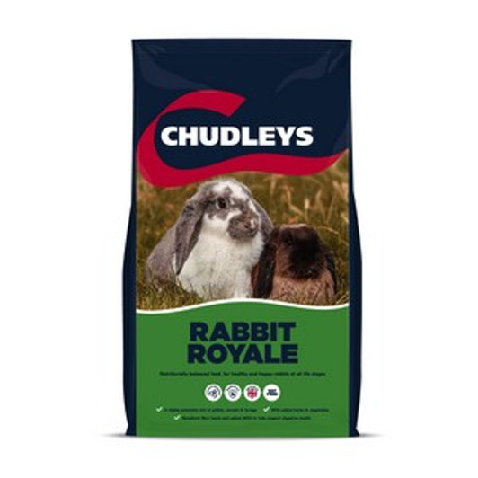 Chudleys Rabbit Royale is a complete muesli, ideal for growing & adult rabbits with a tasty wholesome mix of pellets, cereals & forage as well as added herbs & vegetables for an appetising aroma.

Chudleys Rabbit Royale contains good levels of beneficial fibre (32%) and prebiotics to help support digestive health. Always feed in addition to clean, dust free long fibre such as hay to a happy healthy rabbit.