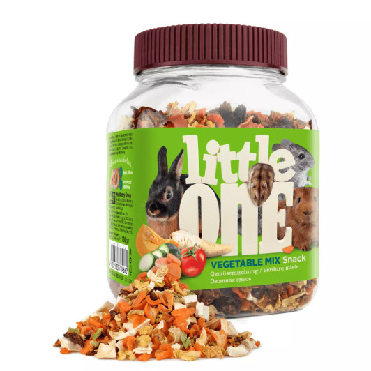 Vegetable mix is a nutritious and tasty addition to small pets daily feed. The mix consists of five types of dried vegetables and provides small pets with vitamins and other nutrients.