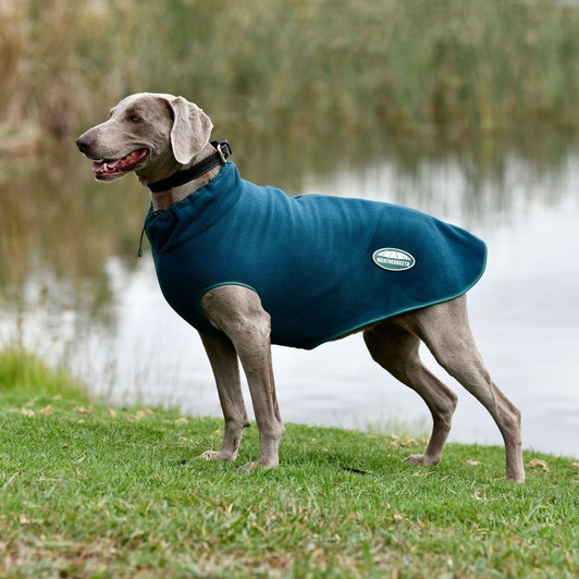 The WeatherBeeta Green-Tec Fleece Zip Dog Coat is a breathable and wickable anti-pill fleece made from recycled plastic. Featuring a zip along the back the seam of the coat, that is lined to protect your dog's coat, to ensure a super snug fit. This coat fully covers your dog's belly for extra warmth in cooler conditions and features a high neck with elastic draw string to ensure correct fit and extra protection with pop button at the top for added security and ease of use.