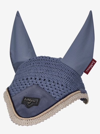 Sporting  the signature LeMieux Loire embossed metal motif these luxurious fly hoods are a stylish addition to the collection. Beautifully hand made from three-way knitted crochet with a luxurious satin fabric front piece and soft stretch elastane ears.