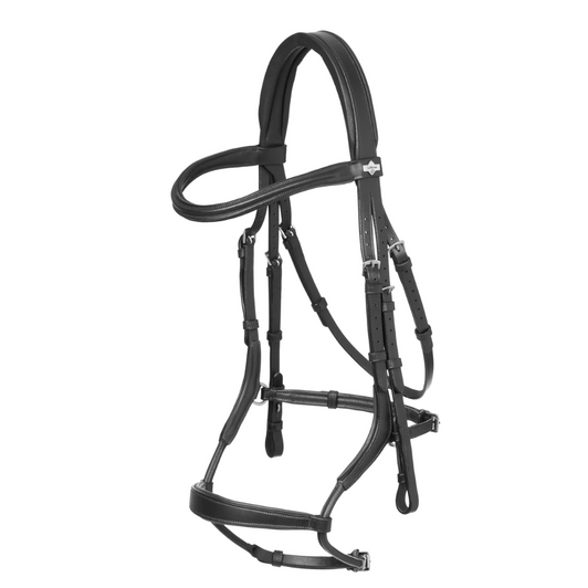 Luxurious oiled leather bridle expertly designed to offset pressure on the sensitive areas of your horse's face.

The soft padded headpiece is anatomically shaped for clearance behind the ears. The distinctive arc noseband sits clear of the horse's cheeks and teeth to avoid pressure on these sensitive areas, with padding over the bridge of the nose for comfort. Double buckles on the noseband and throat lash allow precise and even adjustment.

Framing the face, the padded browband has a stylish contoured shape.

LeMieux leather care advice is in the 'Info & Care' section and included with each bridle. We recommend the LeMieux Luggage Collection for travel and storage.