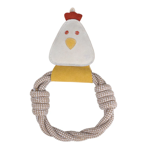 The Benji & Flo Country Dog Toy range, are the perfect toys to keep your dog amused! Made from a natural suede filled with sustainable jute fibres and features a braided rope, perfect for interactive play time or chewing – great for throwing and playing fetch with. This tough, long lasting and eco-friendly toy will keep your dog entertained for hours!Pets should always be supervised when playing with toys. Remove if your dog chews off any pieces. Not machine washable. No toy is indestructible.