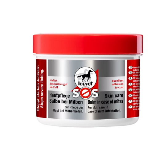 For nourishing care of skin stressed by mites or parasites infestation. Supports skin regeneration in cases of dandruff, hair loss and chafing. Stops severe itching, prevents chafing and scratching. Excellent adhesion to coat. Hair loss resulting from mite infestation is stopped, coat begins to grow again after just a few days.
