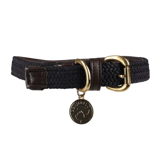 The Benji & Flo Interlaced Dog Collar is the perfect accessory. This smart collar features a braided design resulting in a smart and timeless look and is lined with leather for comfort and durability. The adjustable buckle design ensures a perfect fit every time. Finished with debossed logo and Benji & Flo name tag ready for you to personalise. Before purchasing, please view our size guide to ensure you get the best possible fit for your dog. We also recommend that you must be able to fit two fingers between the collar and the neck. Made to match the Interlaced Leads. Replace collar at the first sign of damage. The Benji & Flo Interlaced Dog Collar is the perfect accessory. This smart collar features a braided design resulting in a smart and timeless look and is lined with leather for comfort and durability. The adjustable buckle design ensures a perfect fit every time. Finished with debossed logo and Benji & Flo name tag ready for you to personalise. Before purchasing, please view our size guide to ensure you get the best possible fit for your dog. We also recommend that you must be able to fit two fingers between the collar and the neck. Made to match the Interlaced Leads. Replace collar at the first sign of damage.