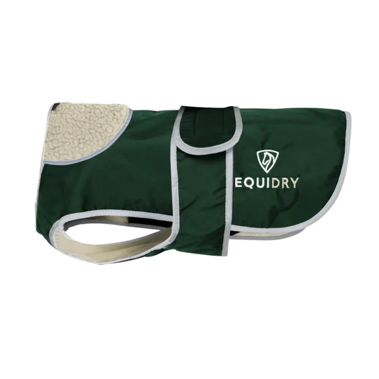 EQUIDRY Waterproof Dog Coat with soft, thin fleece lining, reflective logos & trim with lead and harness access, with an adjustable body band for chest coverage.

Designed to co-ordinate with our range of coats to keep your Doggie warm and dry on winter days.