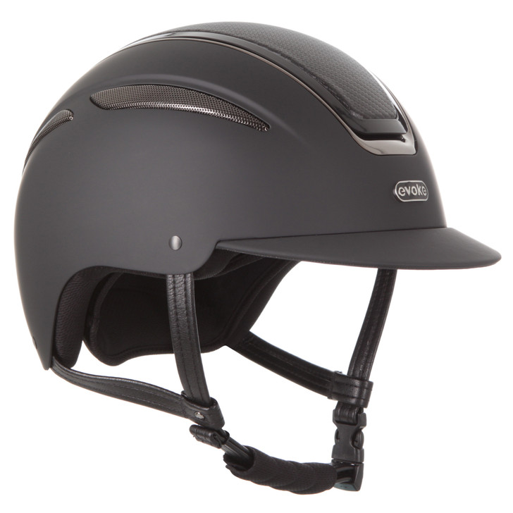 Introducing the star in our galaxy, the Callisto Classic peaked riding helmet in a matt black finish with high shine gunmetal trim & vent, sophisticated carbon centre panel, complimenting chrome & black evoke branding. A pinnacle of style, safety and sophistication.




Conforms to PAS 015: 2011 Standard; EN 1384 2023

Kitemarked to PAS 015: 2011
CE & UKCA marked
Lightweight ABS peaked helmet* with triple ventilation
Soft touch four-point adjustable leatherette harness

Individual centimetre sizing