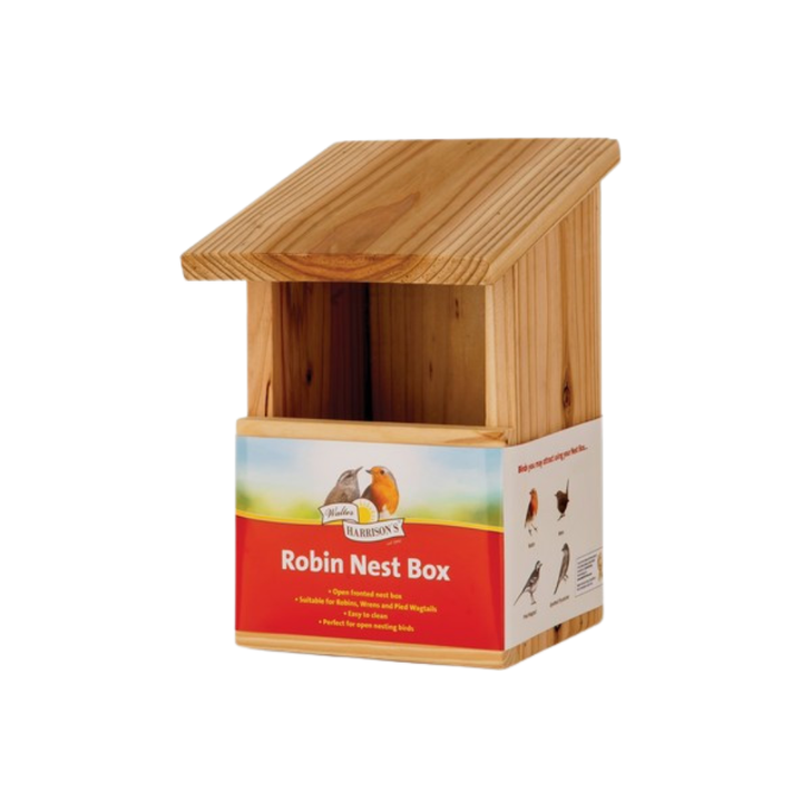 Harrisons Wooden Nest Box Robin Front Opening