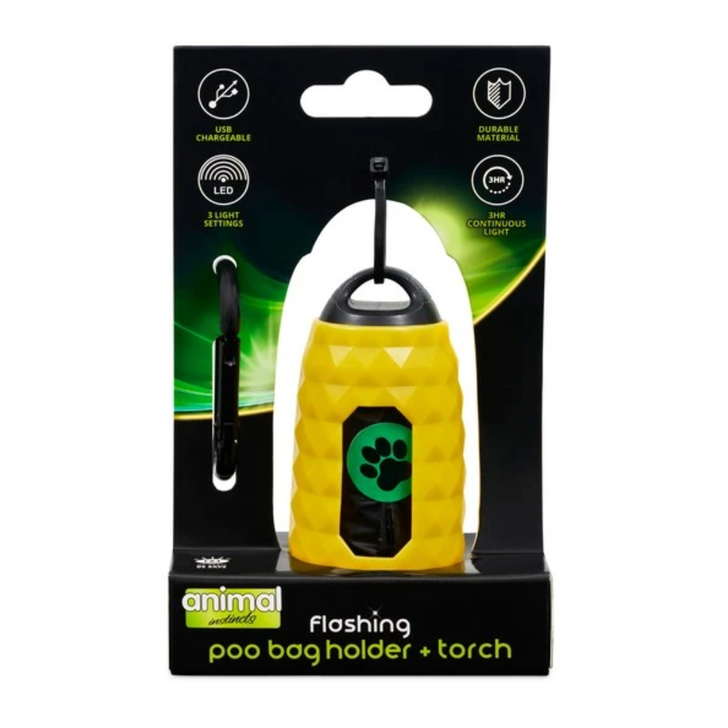 Animal Instincts Flashing Safety Poop Bag Holder & Torch