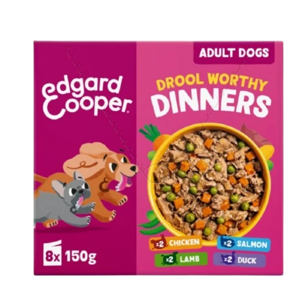 Edgard & Cooper Drool Worthy Dinners Multipack Dog Food Pouches 8 x 150g
