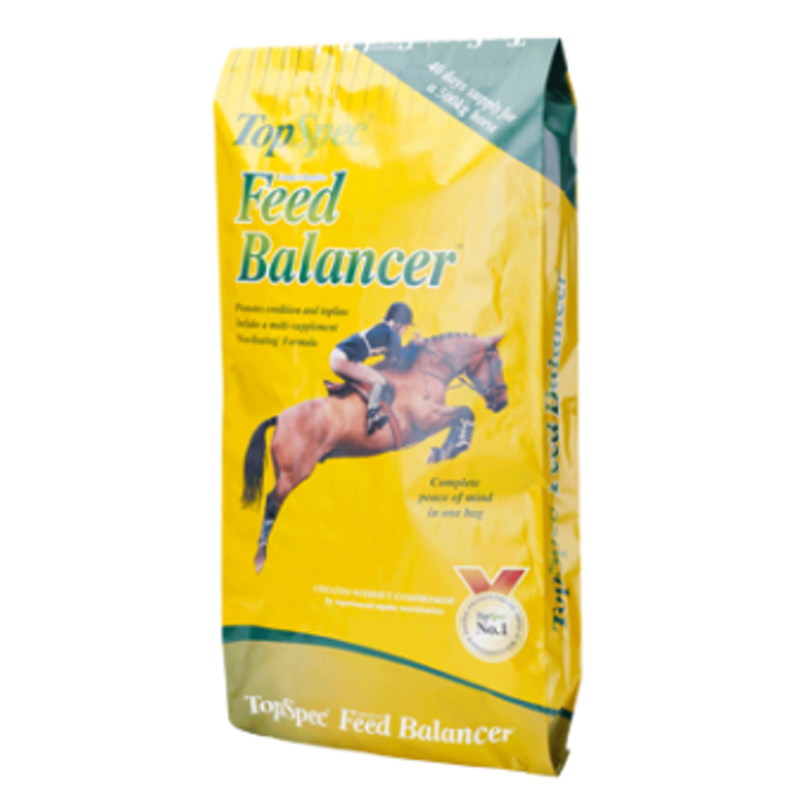 Comprehensive Feed Balancer is a very palatable 'Non- Heating' pelleted feed that is formulated without cereal grains and is low in sugar and starch. 

It contains many supplements combined with good quality protein to promote muscle development and topline. The supplements include a top-specification broad-spectrum supplement and specialised supplements including a superb hoof supplement, generous levels of anti-oxidants and sophisticated digestive aids.
Bag Size - 20KG