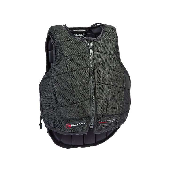 Racesafe ProVent child is racesafe's lightest ever Level 3 protection, developed using the latest foam combinations & technology. It offers the highest European & BETA 2018 Level 3 protection, along with great flexiablity due to independently hinged sections combined with elasticated adjustment this creates unique levels of movement & comfort. The ProVent Body Protector is a breathable body protector as heat generated is released via the perforated protection & breathable net outer.