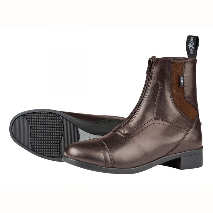 The Saxon Syntovia Zip Paddock Boots are made from a quality grained PU, which looks like leather. Saxon branded pull up allow easy access, EVA footbed for optimum comfort, YKK zip for durability and a hard wearing rubber outsole.

Available from sizes 4-11.