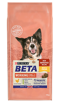 BETA Adult Working Dog Dry Dog Food Rich In Chicken 14kg