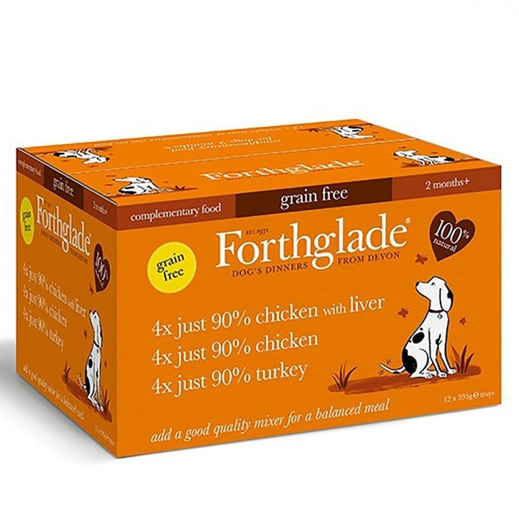 Poultry Just variety pack is the perfect way to vary mealtimes for your four-legged friend. Including 3 poultry recipes, each tail-waggingly tasty tray contains just 90% good quality chicken, turkey & chicken with liver along with naturally occurring minerals & a little water to help us gently steam the recipe. A simple, honest & protein-packed companion to help tailor mealtimes for your four-legged friend.

12x395g variety pack contains 4x chicken, 4x chicken with liver & 4x turkey trays.