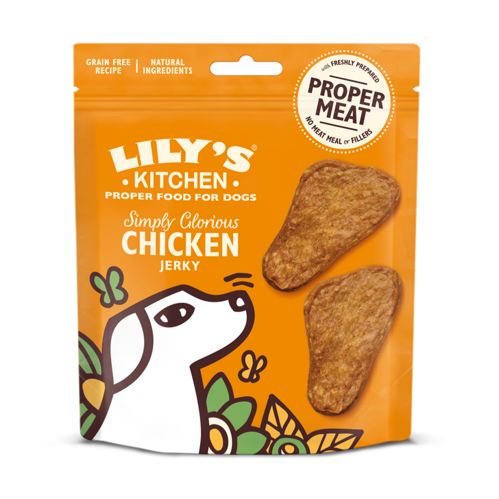 Made with freshly prepared chicken and gently oven baked for a lovely, chewy, flexible texture, our jerky is full of valuable protein and makes a simply delicious, natural treat. Perfect for training, in between meals or… just because. These tempting treats are made to a grain free recipe, with natural ingredients and without any added nasties - so your furry family can enjoy them every day.