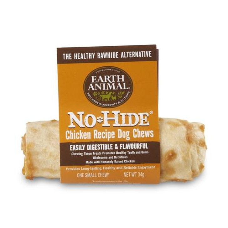 Chicken No-Hide® Wholesome Chews are the healthy, hand-rolled alternative to rawhide! Each chew delivers a delicious, long-lasting chewable bliss to dogs of all shapes.

They are carefully hand-rolled, uniquely cooked and dried making them easily digestible and nutritious. And, are 100% free of chemicals, additives, bleaches, and formaldehydes.