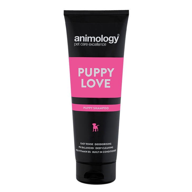 Puppy Love is a vitamin and conditioner enriched mild dog shampoo specially formulated for your puppy’s delicate skin.

Mild, deep cleaning formulation
Built in conditioner for a healthy coat
Infused with our ‘Puppy’ scent for a fresh smelling coat
Suitable for all breeds