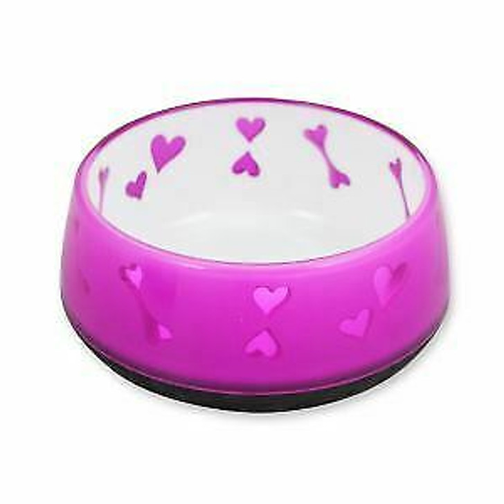 All For Paws Anti Slip Dog Bowl Pink Hearts