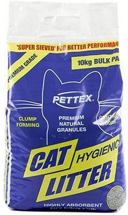 Pettex have been producing Cat Litters for over 55 years and have a range suitable for all needs and preferences.
The Pettex original formula helps create a more economical dust free cat litter, while the natural minerals have sufficient odour control to clamp down on those unpleasant smells.
The litter's clumping properties allows the damp patches in the litter to form distinguishing clumps that can be easily removed and dispensed of with no trouble.All fines and dust are removed prior to packing to ensure consistent, top quality granules.
The litter is free from any additives, has the ability to reduce bacterial activity and is fully bio-degradable.
Suitable for all breeds of cats at any age, however we recommend that you do not use it for kittens.