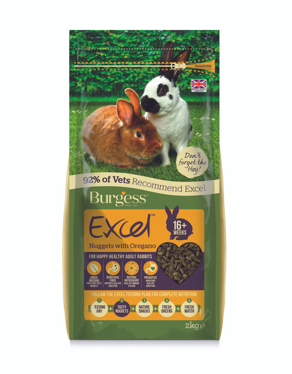 A delicious, complementary food for adult rabbits with added oregano for extra taste and additional health benefits. High in Beneficial Fibre and rich in nutrients it helps maintain digestive health.

- Naturally high in Beneficial Fibre (39%)

- Prevents selective feeding

- Contains a natural prebiotic for digestive health

- Fortified with vitamins and minerals for healthy eyes, skin and coat

- With oregano to aid digestion and alleviate stress

- Natural antioxidants to support the immune system

Suitable for: All adult rabbits (from 4 months – 5 years old)