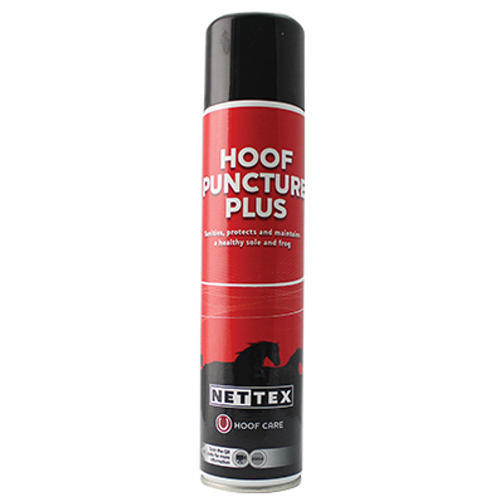 Nettex Hoof Puncture Plus contains powerful antibacterial and antiseptic agents to clean and sanitise minor puncture wounds in the feet.

Instantly removes dirt and debris.
Within minutes of application a synthetic, breathable skin forms which can last for up to 48 hours and can help to protect the sole.
Direct and accurate application – no wastage.