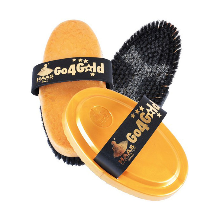 Go4Gold SET Brush and curry comb in gold-edition for winners! Horsehair bristles for a winning shine.