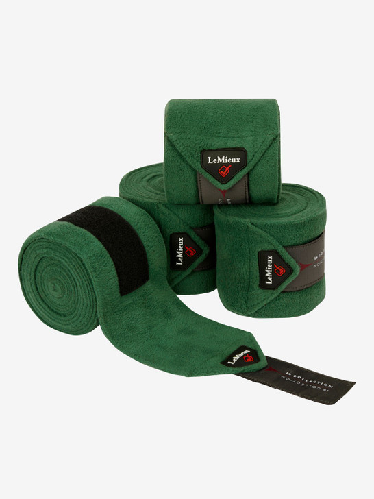 NEW improved Luxury LeMieux Fleece Polo Bandages. These beautiful fleece exercise bandages are made from the highest quality fleece to avoid pilling. They can be used on their own or with  LeMieux under bandage pads for extra protection. The LeMieux bandages are 3.8 metres long and sold in a set of 4 in a zipped carry case.




The Fleece bandages have been designed to co-ordinate with the full LeMieux saddle pad range.