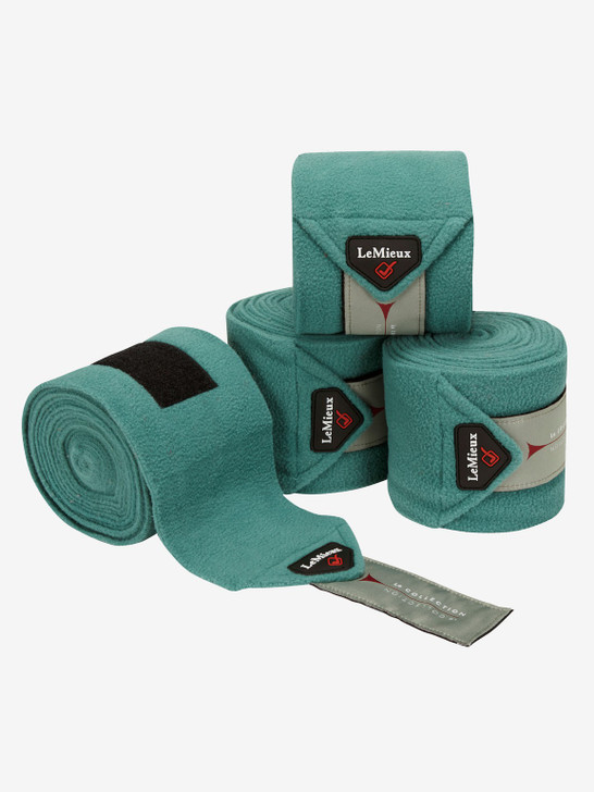 NEW improved Luxury LeMieux Fleece Polo Bandages. These beautiful fleece exercise bandages are made from the highest quality fleece to avoid pilling. They can be used on their own or with  LeMieux under bandage pads for extra protection. The LeMieux bandages are 3.8 metres long and sold in a set of 4 in a zipped carry case.




The Fleece bandages have been designed to co-ordinate with the full LeMieux saddle pad range.