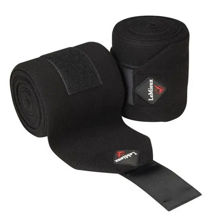 High Quality Stable Bandages from Lemieux. They are hard wearing and durable, made from a knitted fabric and secured with a velcro tab. Ideal to use in the stable or for travelling to offer protection and support to your horse.