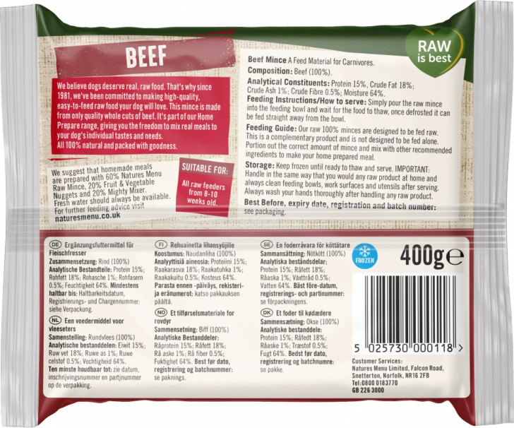 Simple and delicious. Top quality Beef, minced and packed into convenient single serve portions. Bone free.
