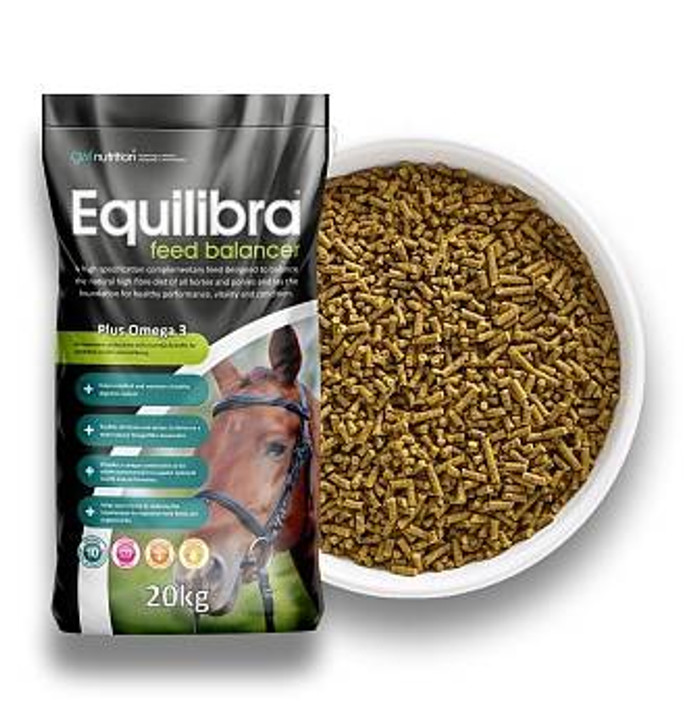 A high specification complementary feed designed to balance the natural high fibre diet of all horses and ponies and lay the foundation for healthy performance, vitality and condition (previously Equilibra 500).


Helps establish and maintain a healthy digestive system.
Enables all horses and ponies to thrive on a more natural forage/fibre based diet.
Help save money by reducing the requirement for expensive hard feeds and supplements.
Provides a unique combination of 10 active nutraceuticals, including high levels of Omega 3 to support optimum health and performance.
Provides an optimum daily vitamin and mineral content.
Contains the Oatinol® Delivery System™ to maintain a high rate of nutrient absorption.
Wheat gluten free.
A 100% Non GM, soya free formulation.
Manufactured to Universal Feed Assurance Scheme (UFAS) standards as palatable, easy-to-feed 2mm pellets.